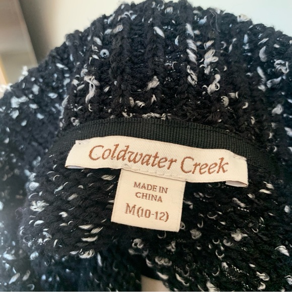 Coldwater Creek Short Sleeve Black White Knit Cardigan Sweater Size Medium 10-12 - Picture 10 of 12